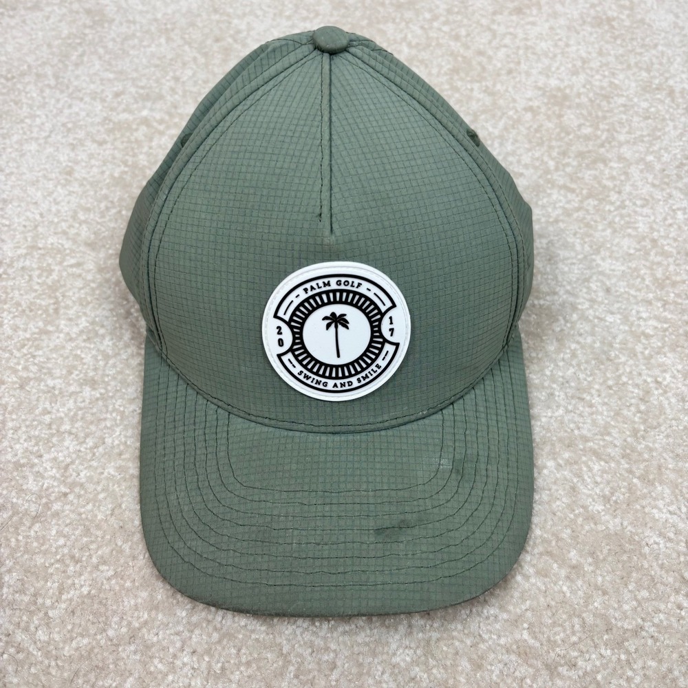 Palm Golf Swing and Smile Palm Tree Logo Baseball Cap Green Adjustable‎ Snapback